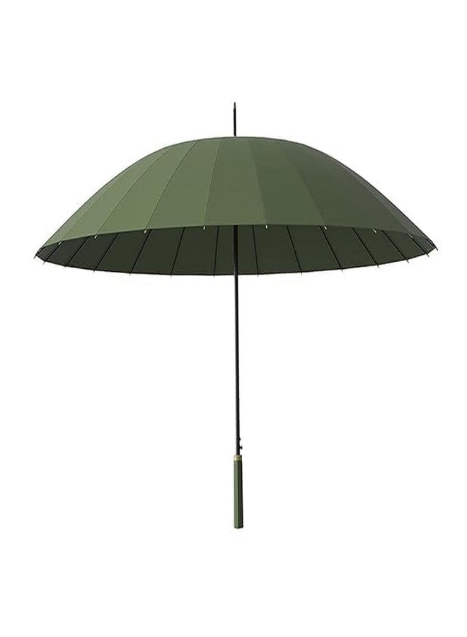 ACROWN 24-Rib LARGE Luxury Look UMBRELLA | Windproof & Waterproof Premium Look Big Size Coverage Umbrella | Automatic Open Oversize Anti-UV Straight Umbrella for Rain Suitable for Man & Woman (GREEN) - Image 1
